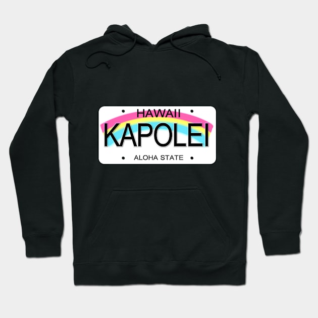 Kapolei Hawaii License Plate Hoodie by Mel's Designs